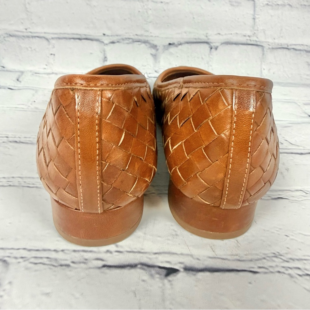 Brioso Mera Woven Leather Block Pumps intrecciato 6 Cinnamon Brown $140 - Picture 7 of 8
